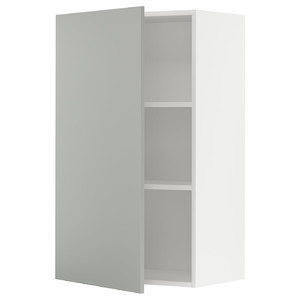 METOD Wall cabinet with shelves, white/Havstorp light grey, 60x100 cm