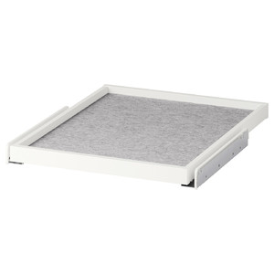 KOMPLEMENT Pull-out tray with drawer mat, white/light grey, 50x58 cm