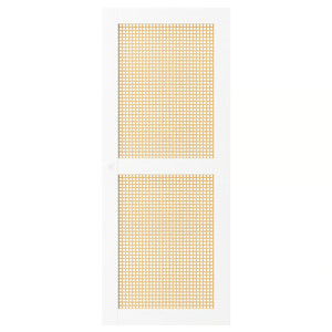 HÖGADAL Door, white/woven bamboo, 40x97 cm