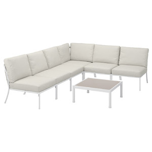 SEGERÖN 5-seat conversation set, outdoor, outdoor white/Frösön/Duvholmen beige