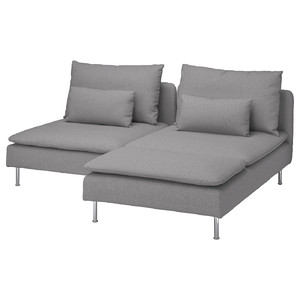 SÖDERHAMN 2-seat sofa with chaise longue, Tonerud grey