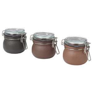 KORKEN Jar with lid, mixed colours, 13.0 cl
