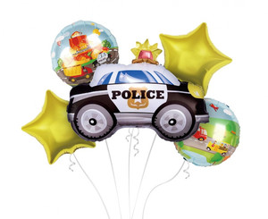 Foil Balloons Set Police 5pcs