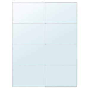 AULI Pair of sliding doors, mirror glass, 150x201 cm