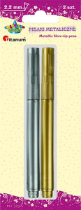 Titanum Metallic Fibre-tip Pens Set of 2, Gold & Silver