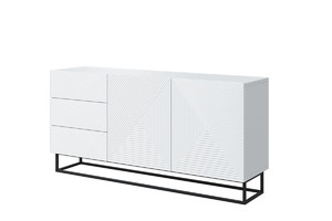 Cabinet with 3 Drawers & 2 Doors 167 cm Asha, metal legs, matt white