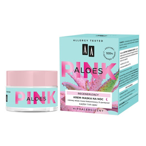 AA Aloe Pink Regenerating Face Cream-Mask for Vegan Night All Skin Types 50ml