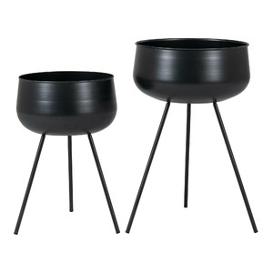 Set of 2 Plant Stands Ardola, black