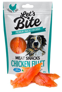Let's Bite Meat Snacks for Dogs Chicken Fillet 80g