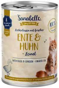 Sanabelle Adult Cat Food Duck & Chicken + Linseed Oil 400g