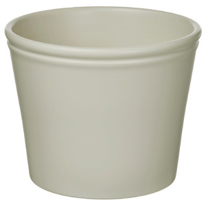 KÖRSBÄRSBJÖRK Plant pot, light grey/beige, 15 cm
