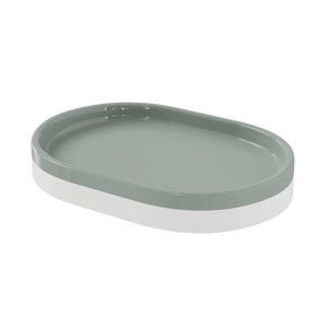 GoodHome Soap Dish Koros, green-grey/white