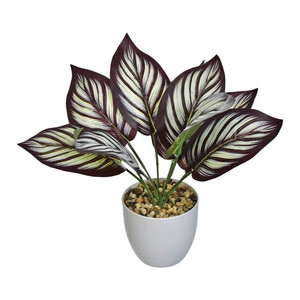 Artificial Plant Caladium with Plant Pot 25cm, green