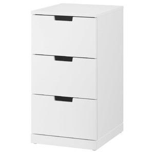 NORDLI Chest of 3 drawers, white, 40x76 cm