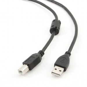 Gembird USB 2.0 Cable AM-BM 4,5m, ferrite black