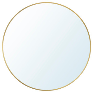 LINDBYN Mirror, gold-colour, 50 cm