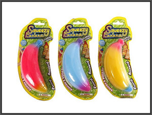 Stress Toy Squeezy Banana 14cm 1pc, assorted colours