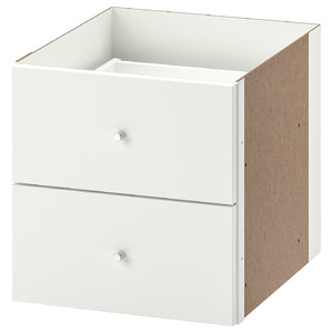 KALLAX Insert with 2 drawers, high-gloss white, 33x33 cm