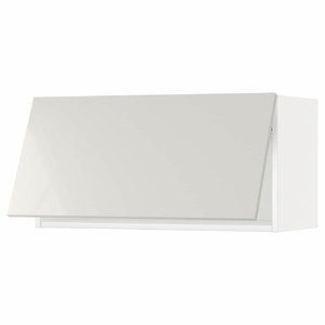 METOD Wall cabinet horizontal w push-open, white/Ringhult light grey, 80x40 cm