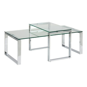 Set of 2 Coffee Tables Katrine, transparent