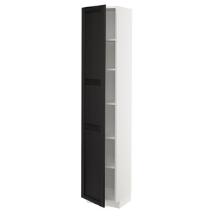 METOD High cabinet with shelves, white/Lerhyttan black stained, 40x37x200 cm