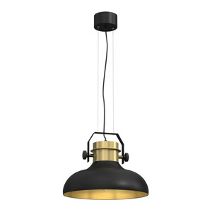 Pendant Lamp Luminex Helsing E27, black/brass