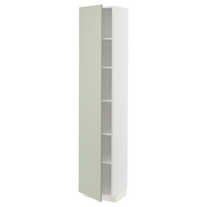 METOD High cabinet with shelves, white/Stensund light green, 40x37x200 cm