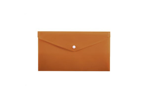 Document Envelope Pocket Wallet File with Button PP DL, orange