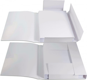 Paper Document Folder 350g, acid-free, 25-pack, white