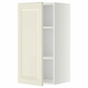 METOD Wall cabinet with shelves, white/Bodbyn off-white, 40x80 cm