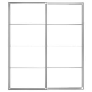 PAX Pair of sliding door frames w rail, aluminium, 200x236 cm