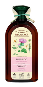 Green Pharmacy Shampoo for All Hair Types Greater Burdock 93% Natural Vegan 350ml