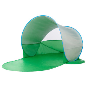 STRANDÖN Pop-up sun/wind shelter, green/blue