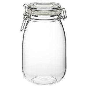 KORKEN Jar with lid, clear glass, 1.8 l