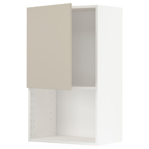 METOD Wall cabinet for microwave oven, white/Havstorp beige, 60x100 cm