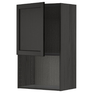 METOD Wall cabinet for microwave oven, black/Lerhyttan black stained, 60x100 cm
