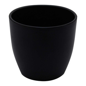 GoodHome Plant Pot Cover Emi 11 cm, black