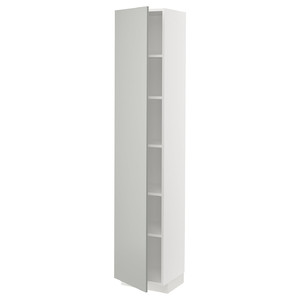 METOD High cabinet with shelves, white/Havstorp light grey, 40x37x200 cm