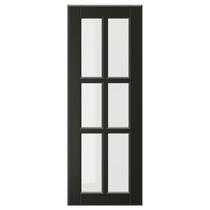 BODBYN Glass door, black, 30x80 cm