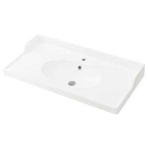 RÄTTVIKEN Single wash-basin, white, 102x49x6 cm