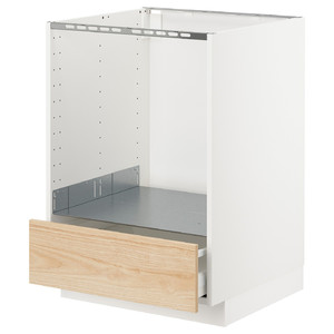 METOD/MAXIMERA Base cabinet for oven with drawer, light ash effect, 60x60 cm