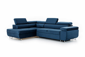 Corner sofa-bed Annabelle, left, dark blue
