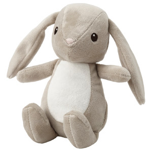 DVÄRGHARE Soft toy, bunny/beige, 21 cm