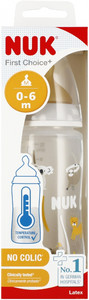 NUK First Choice Plus Baby Bottle with Temperature Control 300ml 0-6m, grey