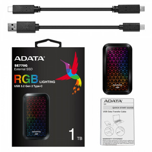 Adata SSD 1TB External SE770 USB3.2-A/C RGB