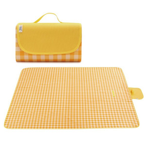 Picnic Blanket Beach Mat 145x200cm, yellow-white