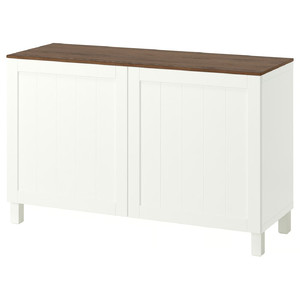 BESTÅ Storage combination with doors, white/Pipmakare white, 120x42x75 cm