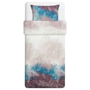 FINNKLINT Duvet cover and pillowcase, cloud blue/purple, 150x200/50x60 cm