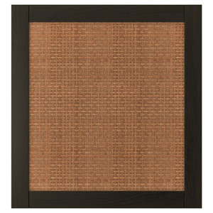 STUDSVIKEN Door, dark brown/woven poplar, 60x64 cm
