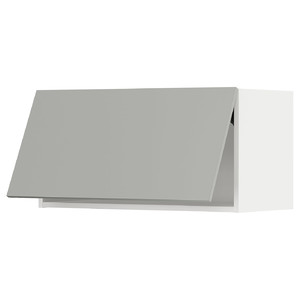 METOD Wall cabinet horizontal, white/Havstorp light grey, 80x40 cm